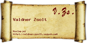 Valdner Zsolt névjegykártya
